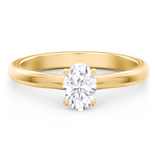 Solitaire Diamond Engagement Ring with Personalised Initials – 9kt Yellow Gold