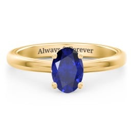 Solitaire Diamond Engagement Ring with Personalised Initials