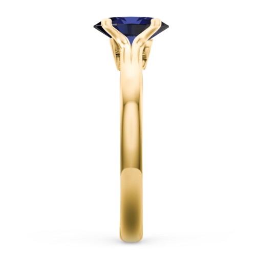 Solitaire Diamond Engagement Ring with Personalised Initials – 9kt Yellow Gold with 09BSAP-OV-1.00