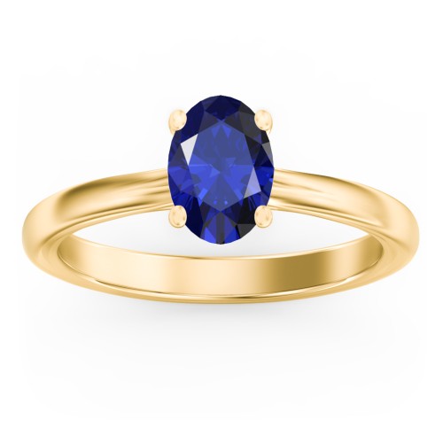 Solitaire Diamond Engagement Ring with Personalised Initials – 9kt Yellow Gold with 09BSAP-OV-1.00