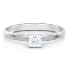 Solitaire Diamond Engagement Ring with Personalised Initials