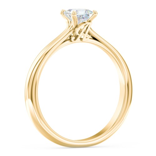 Solitaire Diamond Engagement Ring with Personalised Initials – 9kt Yellow Gold