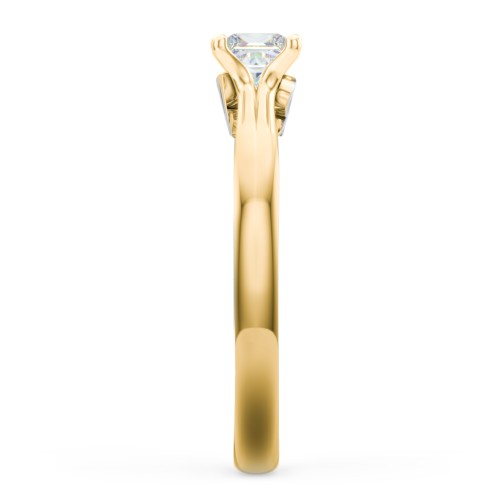 Solitaire Diamond Engagement Ring with Personalised Initials – 9kt Yellow Gold