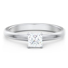 Solitaire Diamond Engagement Ring with Personalised Initials