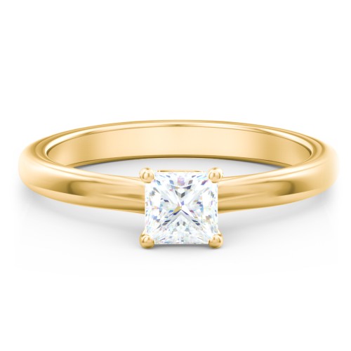 Solitaire Diamond Engagement Ring with Personalised Initials
