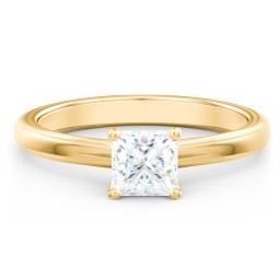 Solitaire Diamond Engagement Ring with Personalised Initials in 9K Solid Yellow Gold with 04LABDIAM-PC-1.00-SI1-F-G