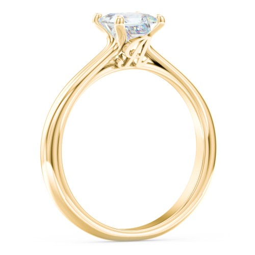 Solitaire Diamond Engagement Ring with Personalised Initials – 9kt Yellow Gold