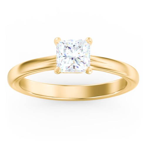 Solitaire Diamond Engagement Ring with Personalised Initials – 9kt Yellow Gold