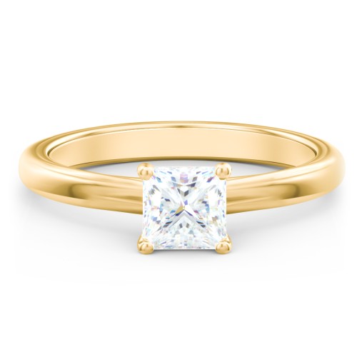 Solitaire Diamond Engagement Ring with Personalised Initials – 9kt Yellow Gold