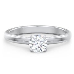 Solitaire Diamond Engagement Ring with Personalised Initials