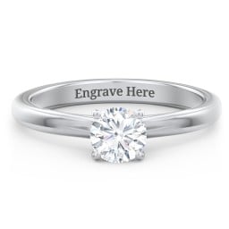 Solitaire Diamond Engagement Ring with Personalised Initials