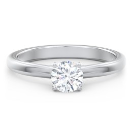 Solitaire Diamond Engagement Ring with Personalised Initials