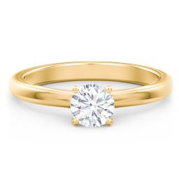 Solitaire Diamond Engagement Ring with Personalised Initials in 9K Solid Yellow Gold