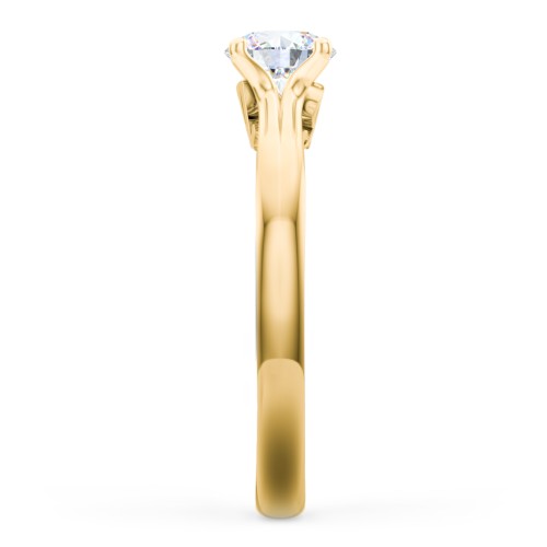 Solitaire Diamond Engagement Ring with Personalised Initials – 9kt Yellow Gold