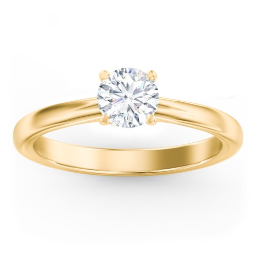 Solitaire Diamond Engagement Ring with Personalised Initials – 9kt Yellow Gold