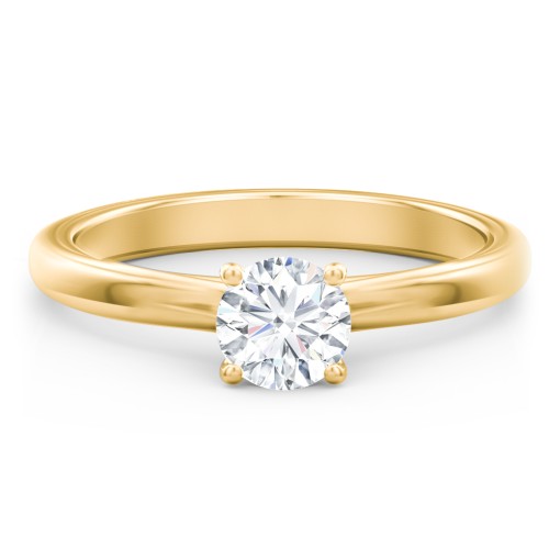 Solitaire Diamond Engagement Ring with Personalised Initials – 9kt Yellow Gold