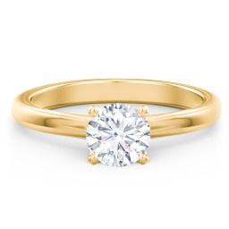 Solitaire Diamond Engagement Ring with Personalised Initials in 9K Solid Yellow Gold with 04LABDIAM-RD-1.00-SI1-F-VG