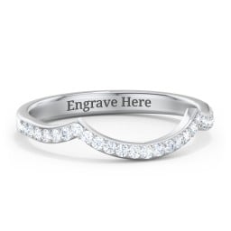 Arched Diamond Accent Wedding Band