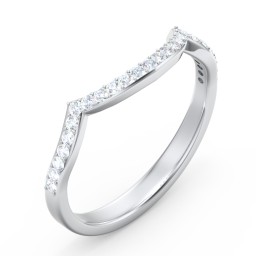 Arched Diamond Accent Wedding Band