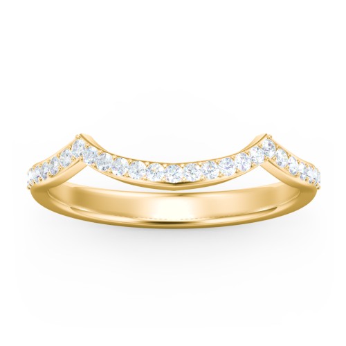 Arched Diamond Accent Wedding Band