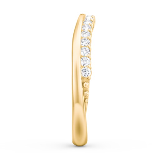 Curved Half Eternity Diamond Band – 9kt Yellow Gold with Lab Diamond