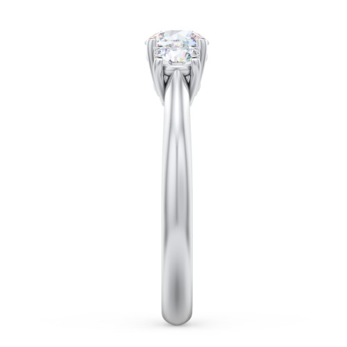 Classic 3-Stone Diamond Engagement Ring – 14K White Gold with Lab Diamond