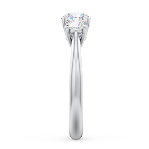 Classic 3-Stone Diamond Engagement Ring – 14K White Gold with Lab Diamond