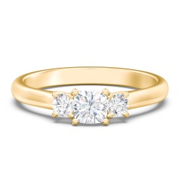 Classic 3-Stone Diamond Engagement Ring in 9K Solid Yellow Gold