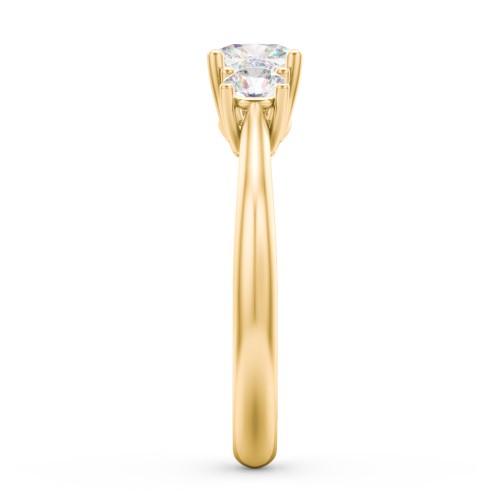 Classic 3-Stone Diamond Engagement Ring – 9kt Yellow Gold with Lab Diamond