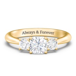 Classic 3-Stone Diamond Engagement Ring in 9K Solid Yellow Gold with 04LABDIAM-CU-1.00-VS2-G-G and Lab Diamond