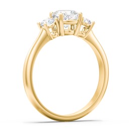 Classic 3-Stone Diamond Engagement Ring in 9K Solid Yellow Gold