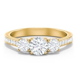 Classic 3-Stone Diamond Engagement Ring with Accents
