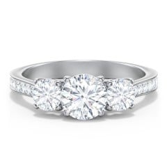 Classic 3-Stone Diamond Engagement Ring with Accents