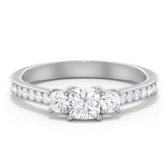 Classic 3-Stone Diamond Engagement Ring with Accents