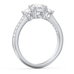 Classic 3-Stone Diamond Engagement Ring with Accents