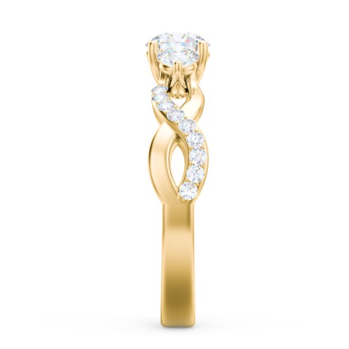 3-Stone Diamond Infinity Engagement Ring with Accents
