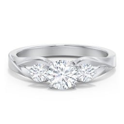 3-Stone Diamond Engagement Ring with Twisted Split Shank