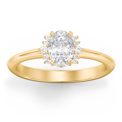 Modern Oval Engagement Ring with Side Accents