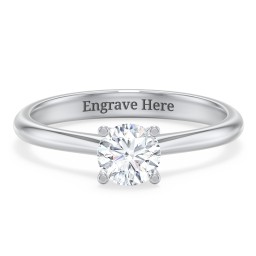 Modern Round Solitaire Engagement Ring