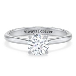 Modern Round Solitaire Engagement Ring