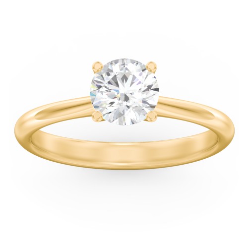 Modern Round Solitaire Engagement Ring