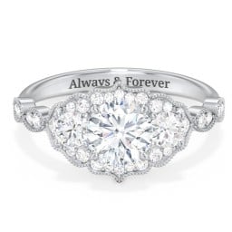 Vintage 3 Stone Engagement Ring with Accents