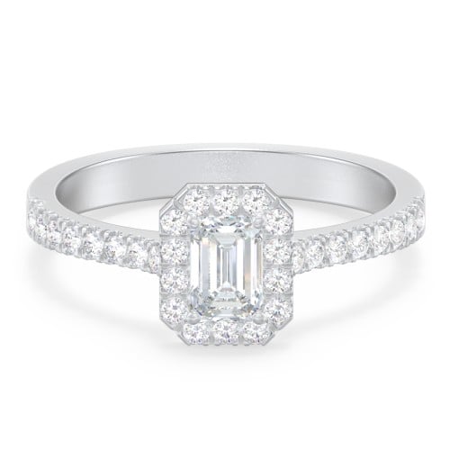 Micro Pavé Halo Diamond Engagement Ring