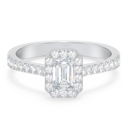 Micro Pavé Halo Diamond Engagement Ring