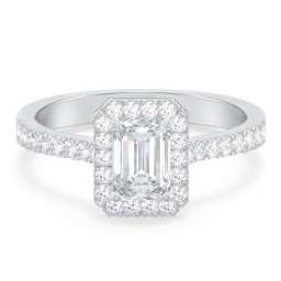 Micro Pavé Halo Diamond Engagement Ring