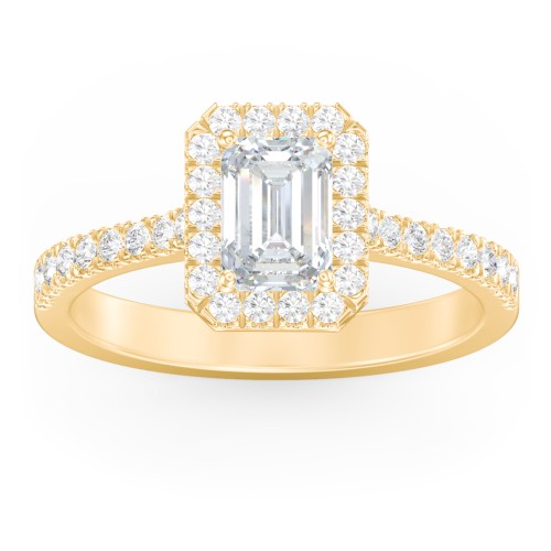 Micro Pavé Halo Diamond Engagement Ring
