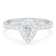 Micro Pavé Halo Diamond Engagement Ring