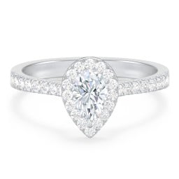Micro Pavé Halo Diamond Engagement Ring