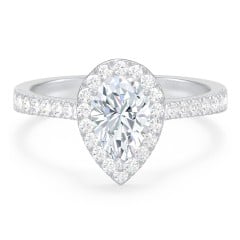 Micro Pavé Halo Diamond Engagement Ring