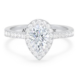 Micro Pavé Halo Diamond Engagement Ring